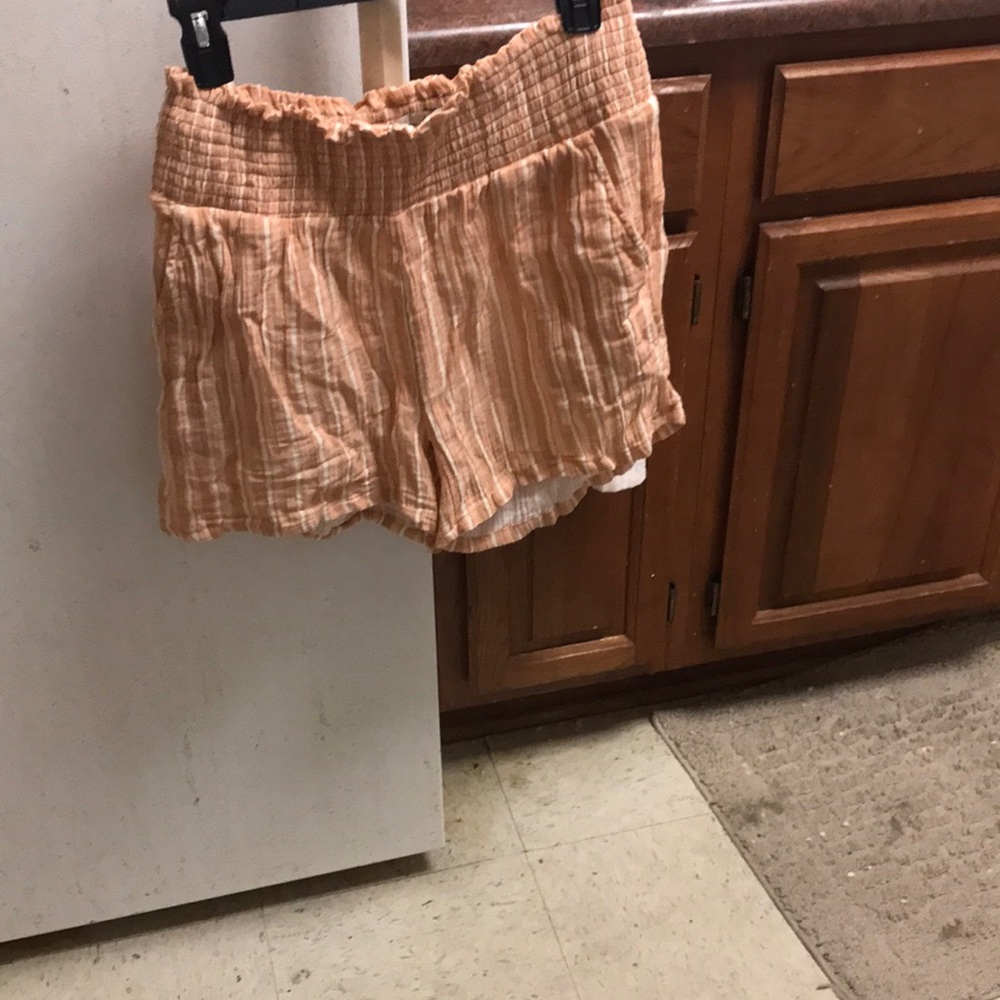 Cream and burnt orange shorts